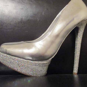 New Beyonce Platform Heel Rhinestone Silver/Gold